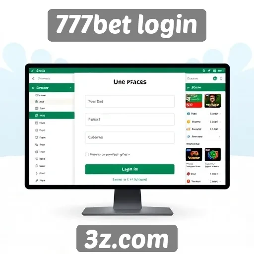 Análise da interface do site 777bet login